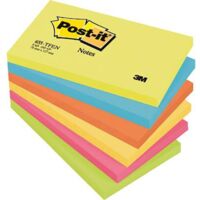 3M Note adhésive 7000033978 127 mm x 76 mm jaune ultra, bleu ultra, orange fluorescent, rose ultra, vert fluorescent 60
