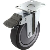 TOOLCRAFT TO-5137920 Roulette pivotante TPR 100 mm avec système de blocage et plaque de fixation Capacité de charge (ma