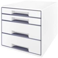 Leitz WOW Cube 5213 5213-20-01 Caisson à tiroirs blanc 4 x DIN A4 Nombre de tiroirs: 4 D577931