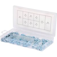Kstools – Assortiment de graisseurs M6-8-10x1,0 – 110 pièces – Norme DIN 71412 – Mallette en plastique incluse