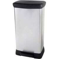 Curver Duo Rectangle Bin poubelle gris métallisé 46 litres