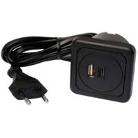 interBär 9016-014.81 x3 Prise de charge USB une pièce avec USB, avec USB-C® IP20 noir V604863