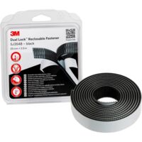 3M – Bande auto-agrippante à coller 2.5 m x 25 mm noir – Adhérence rapide pour surfaces à faible énergie – Fixation sans perçage – 1 pièce