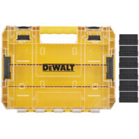 Dewalt – Boîte à outils vide DT70839QZ – Malette de rangement jaune – 6 compartiments amovibles – Compatible système TOUGHCASE™