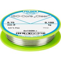 Felder ISO-Core "Clear" Sn100Ni+ Étain à souder bobine Sn99,25Cu0,7Ni0,05 0.100 kg 0.75 mm A581332
