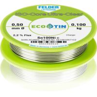 Felder ISO-Core Ultra-Clear Sn100Ni+ Étain à souder sans plomb bobine Sn99,3CuNiG 0.100 kg 0.5 mm