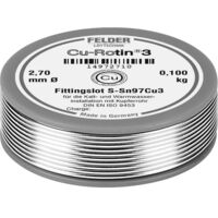 Felder Cu-Rotin® 3 Étain à souder sans plomb bobine Sn97Cu3 0.100 kg 2.7 mm A581212