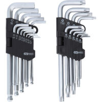 Kstools – Jeu de clés à ergot TX 22 pièces – Acier spécial trempé – Chromé mat – DIN ISO 2936 – Profil hexagonal pour usage intensif
