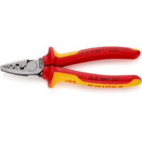 KNIPEX 97 78 180 Pince à sertir pour embouts de câble isolées par gaines bi-matière, certifiées VDE 180 mm