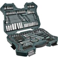Brüder Mannesmann – Jeu de clés à douille 215 pièces 98430 – Coffret cliquet réversible 1/4, 3/8, 1/2 – Acier chrome-vanadium – Pour travaux mécaniques