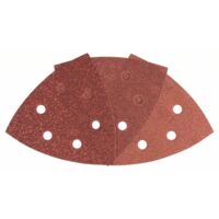 Set feuilles abrasives Delta avec bande auto-agrippante, perforé Bosch Accessories 2607017111 Grain 60, 80, 180 Cote de