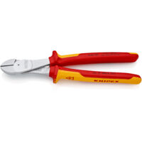 KNIPEX 74 06 250 Pince coupante de côté à forte démultiplication isolées par gaines bi-matière, certifiées VDE chromée 250 mm