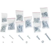 Assortiment de 374 vis et écrous six pans en acier DIN 933