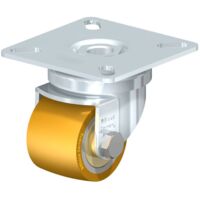 Roulette pivotante avec plateau 60 x 60 mm – Diamètre roue 35 mm – Charge max 100 kg – Élastomère-polyuréthane – Roulement à billes – Blickle