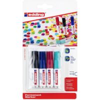 Edding 0.5 mini marker 4-05-4-1 Marqueur permanent noir, bleu, rouge, bleu clair résiste à l'eau: oui