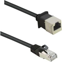 Renkforce RF-4394124 RJ45 Câble réseau, câble patch CAT 5e F/UTP 0.50 m noir Rallonge avec cliquet d'encastrement, cont