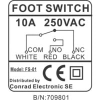 Interrupteur à pédale Earu® FS-01 250V/ AC 10A 1 pédale 1x inverseur 1 pc(s)