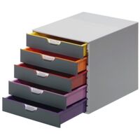 Durable VARICOLOR 5 - 7605 760527 Caisson à tiroirs gris DIN A4, DIN C4, folio, lettre Nombre de tiroirs: 5