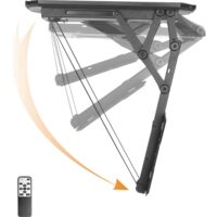 Support TV plafond motorisé inclinable 23-55" – Charge max 30 kg – Norme VESA 200x200 à 400x400 mm – Télécommande incluse – Speaka Professional