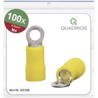 Quadrios 22C456 Cosse à oeillet Section max.=6.0 mm² Ø du trou=4.3 mm partiellement isolé jaune 1 set