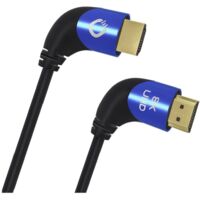 Câble de raccordement Oehlbach HDMI Fiche mâle HDMI-A, Fiche mâle HDMI-A 1.00 m noir D1C42540 8K UHD, coudé à 90° vers