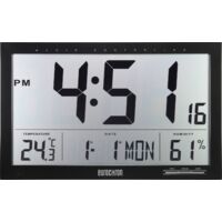 EUROCHRON EFWU JUMBO 100 RADIOPILOTÉ(E) HORLOGE MURALE 370 MM X 230 MM X 30 MM NOIR