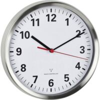 Horloge Murale 24h TFA Dostmann - Cadran 30cm - Cadre Aluminium - Verre - Blanc