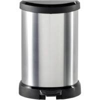 Curver DECO Bin 240568 Poubelle 15 l (l x H x P) 303 x 448 x 268 mm argent, noir 1 pc(s)