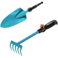 GARDENA SET COMBISYSTEM PETITS OUTILS SET COMPOSÉ D'UNE TRUELLE À FLEURS ET D'UN RÂTEAU À FLEURS POUR PLANTER ET TRANSPLANTER SA