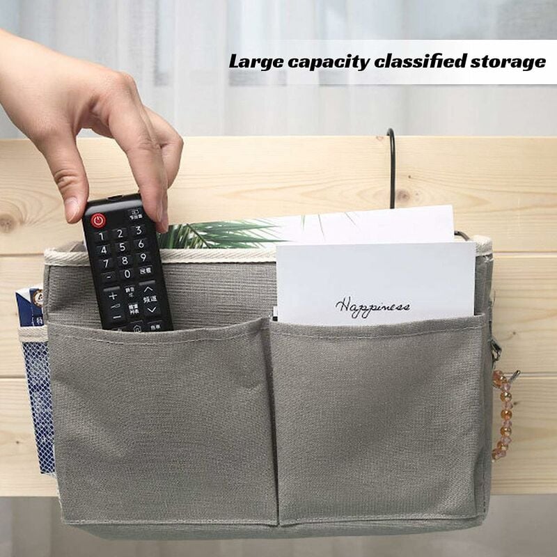 Magazines Poches de Chevet à Suspendre en Toile Imperméable Sac de Rangement pour Table de Chevet Organisateur de Chevet Poche de Rangement Chevet pour Téléphone Portable Lunettes gris grid Magazines Poches de Chevet à Suspendre en Toile Imperméable Sac de Rangement pour Table de Chevet Organisateur de Chevet Poche de Rangement Chevet pour Téléphone Portable Lunettes gris grid