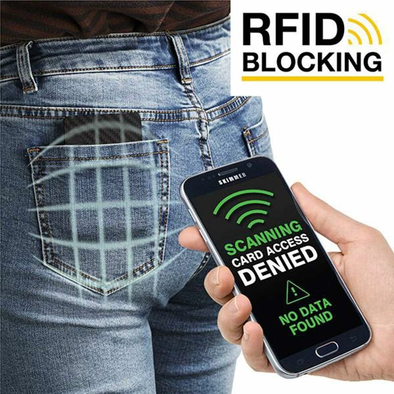 Portefeuille de Carte de crédit en Fibre de Carbone Porte-Cartes Mince au Design Minimaliste et élégant Pince à Billets bloquant la RFID 
