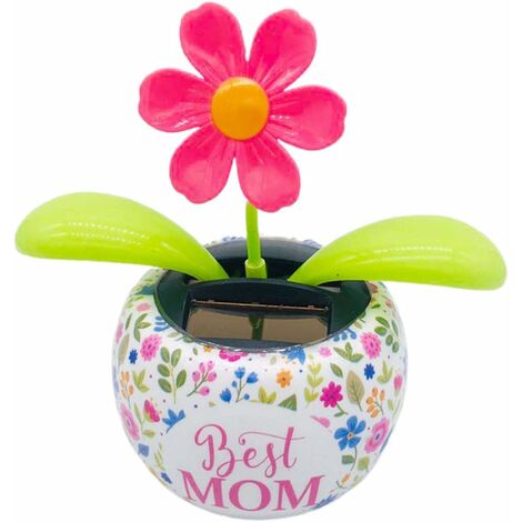 pour Voiture Bureau Bureau Décoration Fleur de Danse Solaire Jouet Solaire Alimenté Voiture Plastique Fleur dansante Solaire Fleurs figurine solaire voiture Secouant Tête Ornements Voiture 