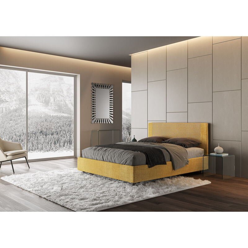 Letto Matrimoniale 160x200 cm testata inclinata Demas Tipologia della rete  Senza rete Colori Ityhome Bianco Frassino