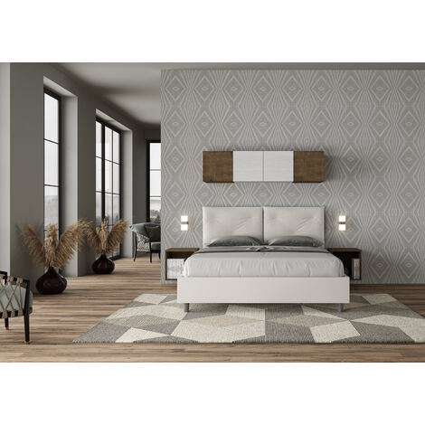 Letto contenitore imbottito 120x190 similpelle bianco APPIA