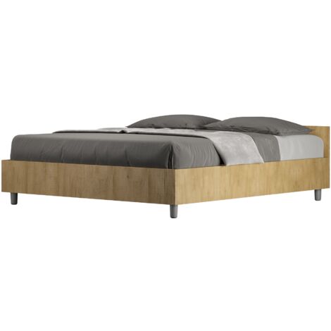 Ityhome Letto senza rete 160x190 testata dritta con doghe quercia Ankel