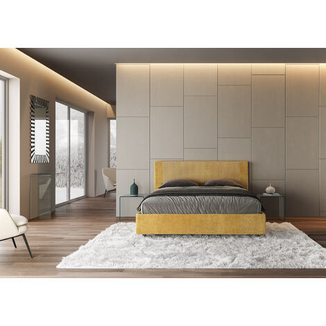 Letto Matrimoniale 160x190 cm testata inclinata Demas Tipologia della rete  Senza rete Colori Ityhome Bianco Frassino