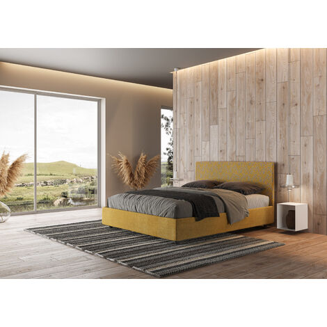 Letto contenitore imbottito 160x210 tessuto Norris 08 Era 06 Arla