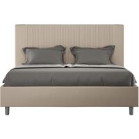 Letto senza rete imbottito 120x190 similpelle tortora GOYA