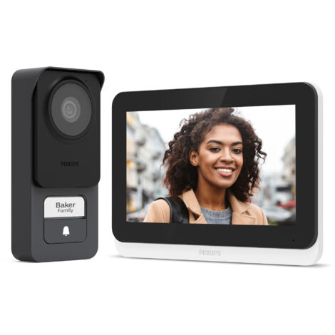 Philips – Visiophone tactile connecté 3K – Vision nocturne couleur – Wi-Fi 2,4/5 GHz – Angle de vue 120° – 531046