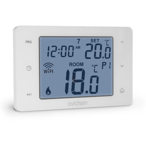 Avidsen – Thermostat filaire connecté pour chaudière – Programmation hebdomadaire – Connectivité Wi-Fi – Compatible Google Home – 127062