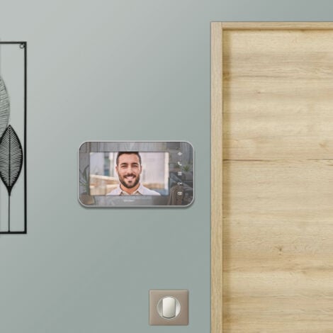 Visiophone couleur 2 fils éco-conçu double commande effet miroir Maya - Avidsen - 112291