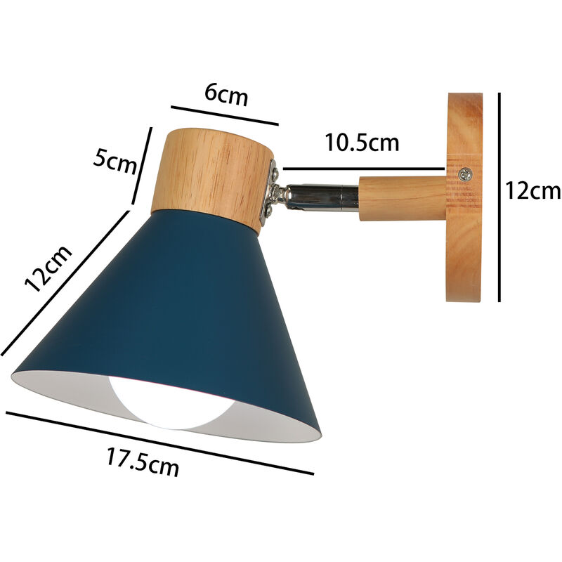 Applique Con Interruttore E Presa Lampada Da Comodino Moderna Vintage Macaron Applique E27 In Legno Applique