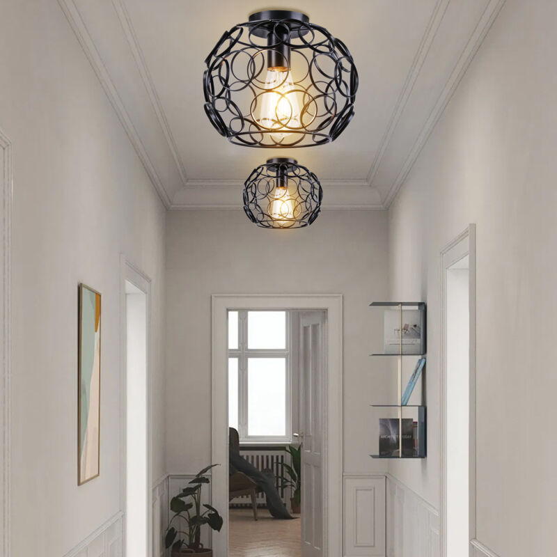 Lampadario A Sospensione Nero E Oro Namito Con 6 Luci E27 – 62 Cm, Stile Industriale E Vintage Per Soggiorno, Cucina E Camera