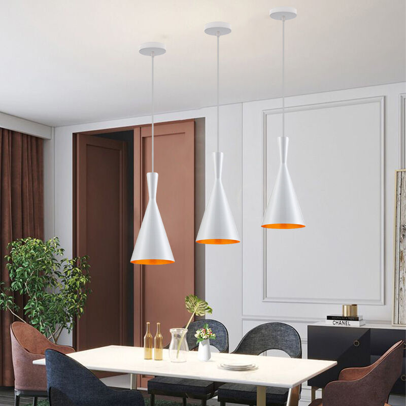 Elegante lampadario tridimensionale a cerchi design moderno bianco E27 LED  lampada regolabile sospensione pendente cucina ufficio soggiorno bar 230V