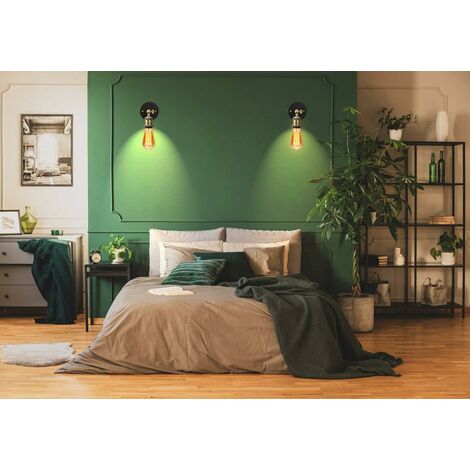 2 Applique Da Parete Vintage Nere - Lampade E27 Stile Industriale Per Interni - Foto 6