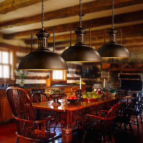 Paralume Metallico E27 Lampada Sospensione Vintage Industriale - Paralume Metallico Nero Per Soffitto Con Attacco E27 Paralume Industriale Metallo - Foto 2