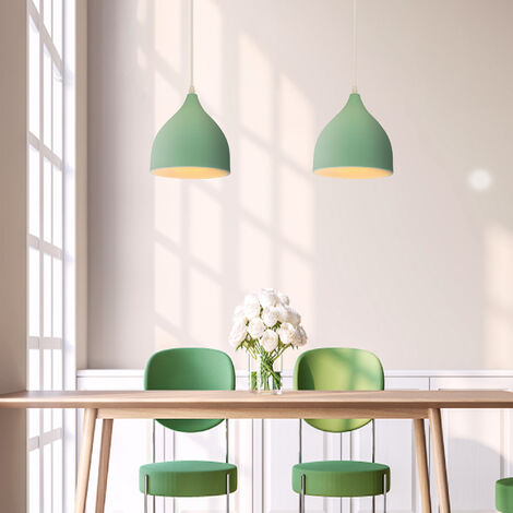 Lampadario da Soffitto Retrò in Metallo Lampada a Sospensione Art Deco Forma di Goccia 2 Pezzi