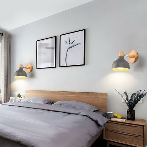 Lampada da Parete Moderno Nordico Applique da Parete Interna Lampada a Muro Art  Deco Grigio Chiaro