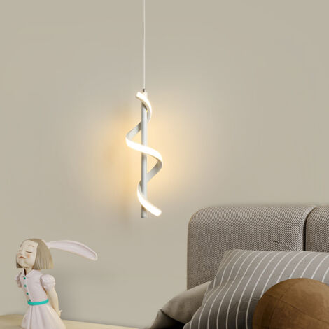 Lampada a Sospensione Moderna LED Lampadario a Soffitto Creativa Spirale Bianca Luce Bianco Caldo