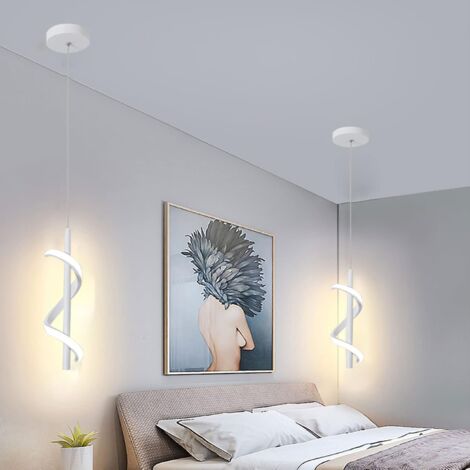 Lampada a Sospensione Moderna LED Lampadario a Soffitto Creativa Spirale Bianca Luce Bianco Caldo